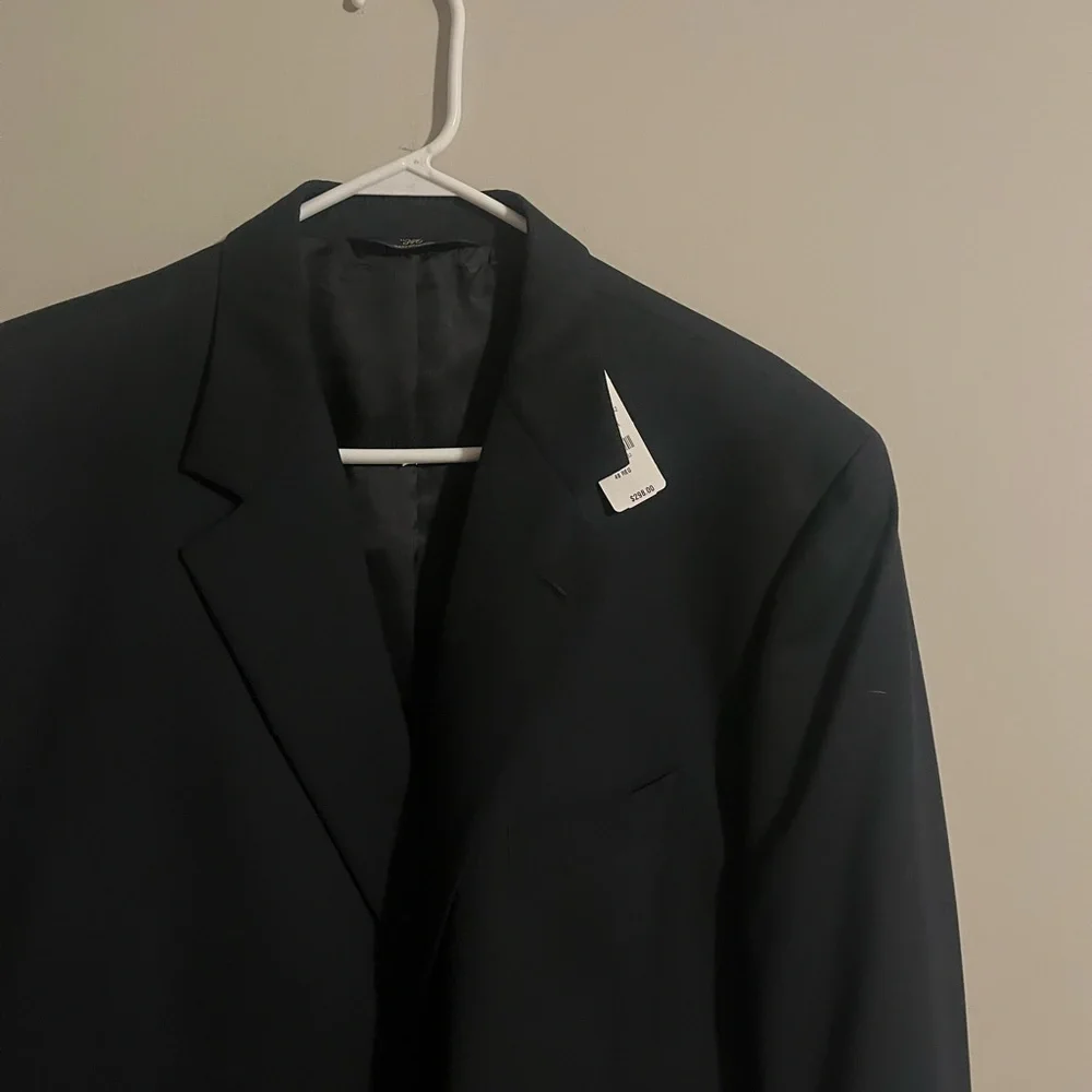 Brooks Brothers 346 Black Blazer Suit Jacket 2 gold button front size 48R